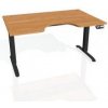 Pracovný stôl Motion Ergo, PO, 2S, 140x70,5-120,5x90 cm, jelša/čierna