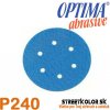 Brúsny papier pre excentrickú brúsku, P240, Priemer: 150mm, 6 dier, 100 kusov