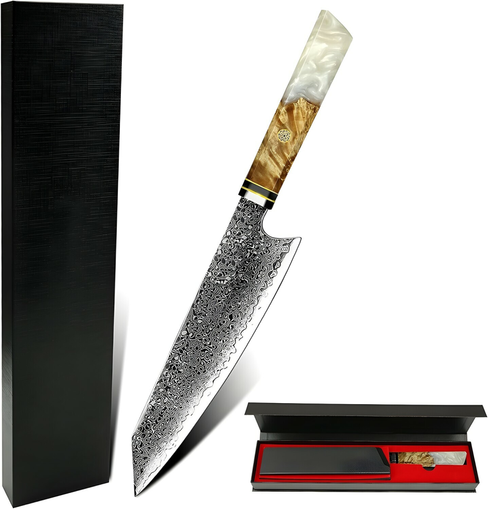 HARAHU Damaškový kuchynský nôž IS-14036 Biela 21 cm