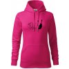 Mačka a gitara WC - Mikina dámská Cape s kapucí - XL ( Purpurová )
