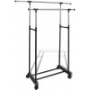 vidaXL Nastaviteľný vešiak na oblečenie 4 kolieska 2 závesné koľajnice