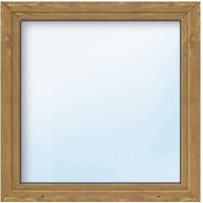 ARON Plastové okno jednokrídlové Basic biele/zlatý dub 1100 x 1100 mm DIN pravé