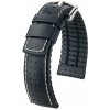 Remienok Hirsch Tiger 2 - čierny - 22 mm - L – Štandardná dĺžka (doporučujeme) - 20 mm - Strieborná + 5 rokov záruka a darček ZADARMO