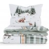 MKLozkoviny.sk Vianočné predĺžené bavlnené obliečky Renforcé - Medvede v zime - 140 × 220 cm - 70 x 90 cm