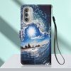 Peňaženkové 3D puzdro na Moto G51 5G - Vlny a Slnko