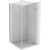 Mexen Lunar-F, sklápací sprchový kút pravý 90 x 90 cm, 8mm číre sklo, oceľový profil, 836-090-090-97-00-P