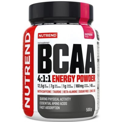 Nápoj Nutrend BCAA 4:1:1 Energy Powder 500g malina