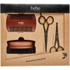 Hebe For Men Beard Grooming Set sada: nožnice na vlasy a fúzy, 1 ks + nožnice na odstraňovanie chĺpkov z nosa a uší, 1 ks + kefa na fúzy, 1 ks + hrebeň na fúzy, 1 ks.