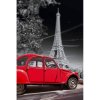 Ceduľa Pariž Red Car Eifel Tower 40 x 30 cm Plechová tabuľa