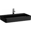 Laufen VAL - Umývadlo, 75x42 cm, s prepadom, otvor na batériu, matná čierna H8102857161041