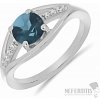 Nefertitis Prsteň strieborný s London topazom a zirkónom Ag 925 010436 LT - 54 mm (US 7), 2 g