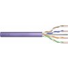 Kábel teleinformatyczny inštalacyjny kat.6, U/UTP, DCA, drut, AWG 23/1, LSOH, 100m, fioletowy