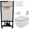 DEANTE Podstavný rám, pre závesné WC misy + SLIM tlačidlo bílé + WC Ideal Standard Tesi so sedadlom SoftClose, AquaBlade CST_WC01 A51P TE1