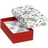 B-TOP Vianočná krabička na šperky s motívom cesmíny 5x8 cm – červeno-biela