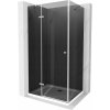 Mexen Roma, sprchový kút s krídlovými dverami 80 (dvere) x 100 (stena) cm, 6mm šedé sklo, chrómový profil + slim sprchová vanička biela + chrómový sifón, 854-080-100-01-40-4010