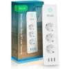 Nous A5T (Tasmota) / Inteligentný predlžovací kábel / 3 Schuko amp; 3 USB / WiFi (5907772033555)