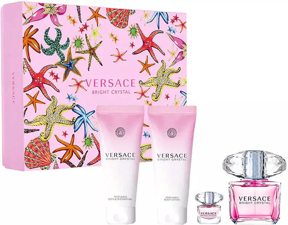 Versace Bright Crystal EDT 90 ml + EDT 5 ml + telové mlieko 100 ml + sprchový gél 100 ml darčeková sada