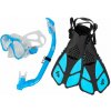 Šnorchlovací set 3 v 1, DETSKÝ, obsahuje masku, plutvy a šnorchel modrá