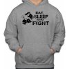 Fajntričko Mikina- Eat, sleep and fight, Farba sivá, Strih/ Variant Pánsky/UNISEX