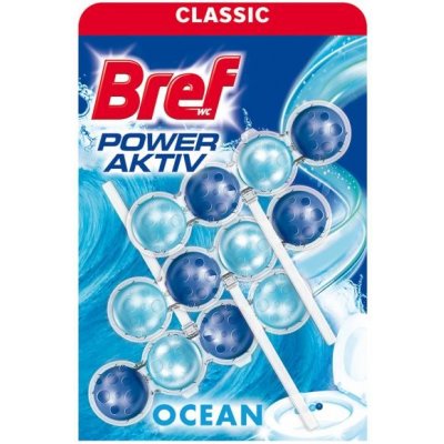 Bref Power Aktiv WC závesný blok tuhý 3 x 50 g Oceán