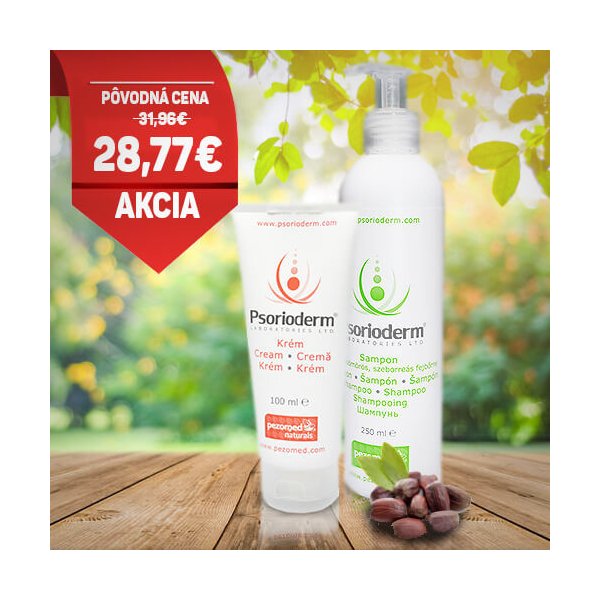 Kozmetická sada Psorioderm balíček na psoriatickú pokožku a na psoriázu vo vlasoch Psorioderm krém 100 ml + Psorioderm šampón 250 ml darčeková sada