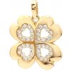 Zlatý prívesok ŠTVORLÍSTOK so zirkónmi