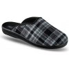 608-K93-MJARTAN-Kárované papuče - čierno-sivé Veľkosť: 46