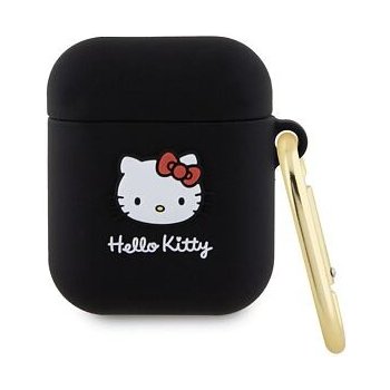 Hello Kitty Liquid Silicone 3D Kitty Head Logo Pouzdro pro AirPods 1/2 HKA23DKHSK