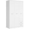 BRW Skriňa do spálne NEPO PLUS SZF3D2S biela nábytkárska doska 118.5 cm x 197 cm x 54.5 cm