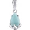 Silvego Strieborný prívesok Clarissa s pravým Larimarom a Brilliance Zirconia JJJ1267PLR