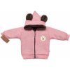 Oteplená pletená bundička Teddy Bear, Baby Nellys, dvojvrstvová, ružová, veľ. 80/86 92-98 (18-36m)