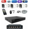 Amiko IP 3 kamerový set so switchom, 4K Ultra HD 8Mpix, Ai, Dl, Tube (1801K3V2) (Amiko)