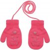 BE SNAZZY Pletené zimné rukavice so šnúrkou medvedík 3 - 6 rokov Str. Ružová