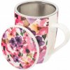 Porcelánový hrnček so sitkom na čaj a bylinky Altom Design Kvety 340 ml