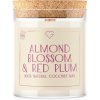 Goodie Svíčka s dřevěným praskajícím knotem - Almond Blossom & Red Plum 160 g
