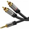 PremiumCord HQ tienený kábel stereo Jack 3.5mm-2xCINCH M/M 5m kjqcin5