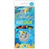 Farebné ceruzky, sada, trojhranné, obojstranné, COOL BY VICTORIA Duocolor, 24 rôznych farieb