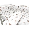 Mantinel s obliečkami do postieľky, 3D sada Bavlna, Méďa pilot - biela, béžová Miminu