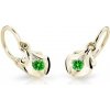 Cutie Jewellery Zlaté detské náušnice C2224-10-X-1 zelená