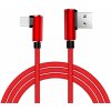 Verk 06308 USB Kábel -C, zahnuté konektory 1m červený
