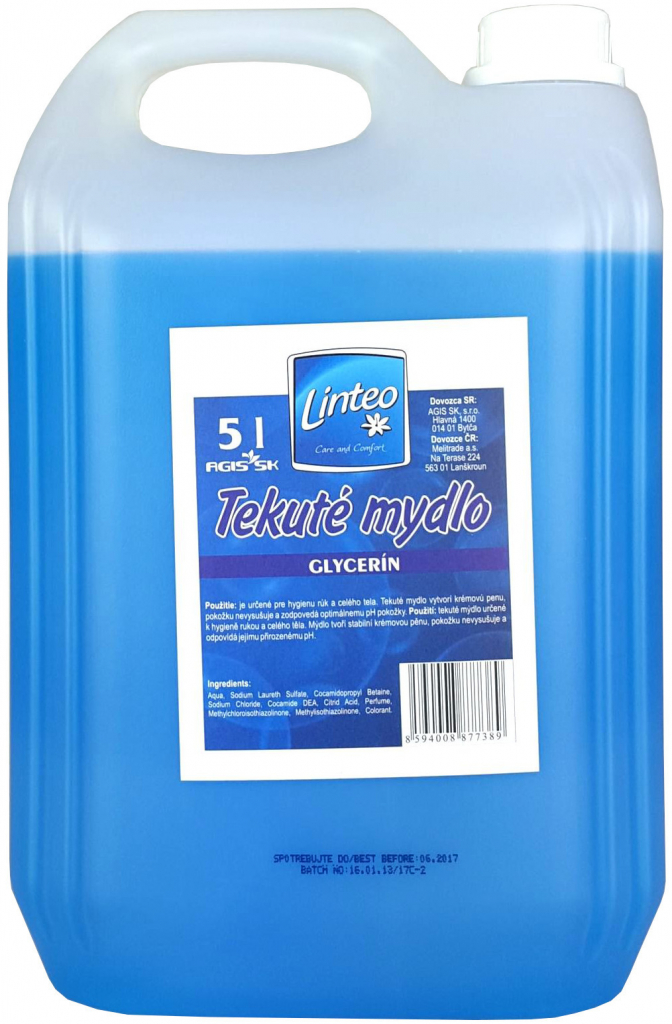 Linteo tekuté mydlo s glycerínom modré 5 l od 4,99 € - Heureka.sk