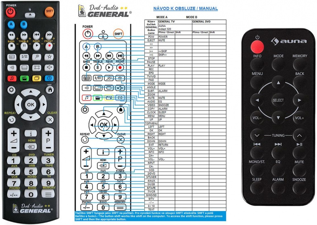 Diaľkový ovládač General Auna iAdapt 320
