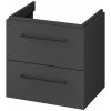 Cersanit Larga skrinka 59.4x44.4x57.2 cm závesná kúpeľňová skrinka pod umývadlo antracitová S164-036