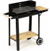 Záhradný gril s drevenou poličkou, nastaviteľným roštom MODERNHOME - SL4828