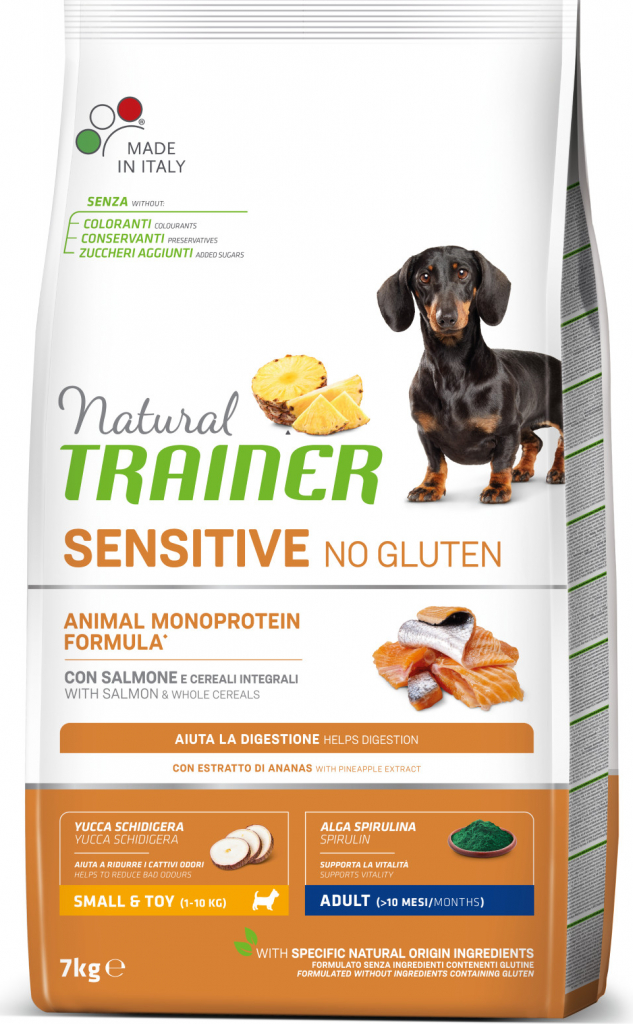 Trainer Natural sensitive No gluten Adult Mini losos 7 kg