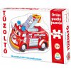 Puzzle podlahové požiarne auto Dohány veľké 12 dielov od 24 mes