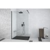 Besco AVEO BLACK Walk-in sprchový kút 120x195 cm,1x vypera, rám Čierny Al, sk.číre 8mm BCAVEO120BL