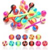 Šperky eshop - Piercing do jazyka basketbalka I15.21 - Farba piercing: Oranžová - Fialová - OA