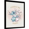 Rámovaný Obraz - Stitch - Cuddle Me, 34.3 x 44.5 cm
