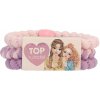 Sada 3 gumiček do vlasů Top Model, fialové a růžové odstíny - Sada 3 elastických gumiček od Top Model ve fialových a růžových tónech s plastovými detaily pro šetrné a stylové sepnutí vlasů.